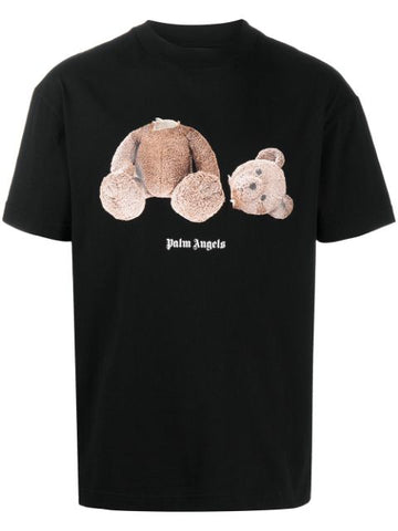 Palm Angels teddy-motif logo-print T-shirt